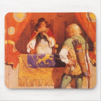 Vintage Robin Hood Meets Maid Marian by NC Wyeth Mouse Pad