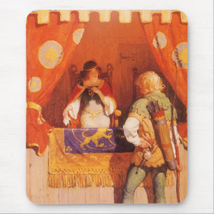 Vintage Robin Hood Meets Maid Marian by NC Wyeth Mouse Pad