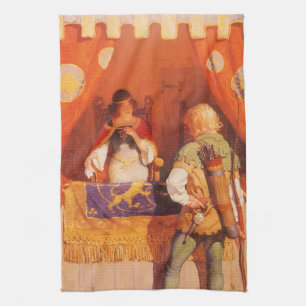 Vintage Robin Hood Meets Maid Marian by NC Wyeth Towel