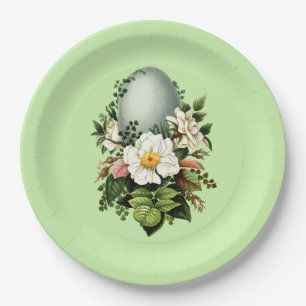 Vintage Robins Egg and Rose Easter Paper Plates