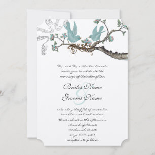 Vintage Robins Egg Blue Blue Wedding Invitation