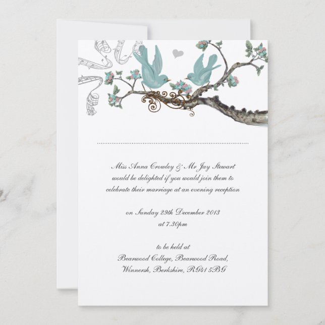 Vintage Robin's Egg Blue Wedding Invitations (Front)