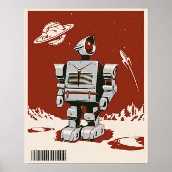 Vintage Robot 1 Red Poster by stevethomas at Zazzle