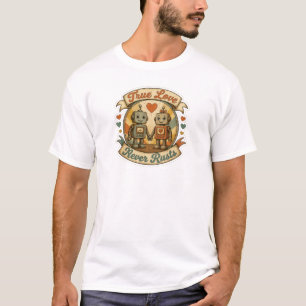 Vintage robot couple sticker  T-Shirt