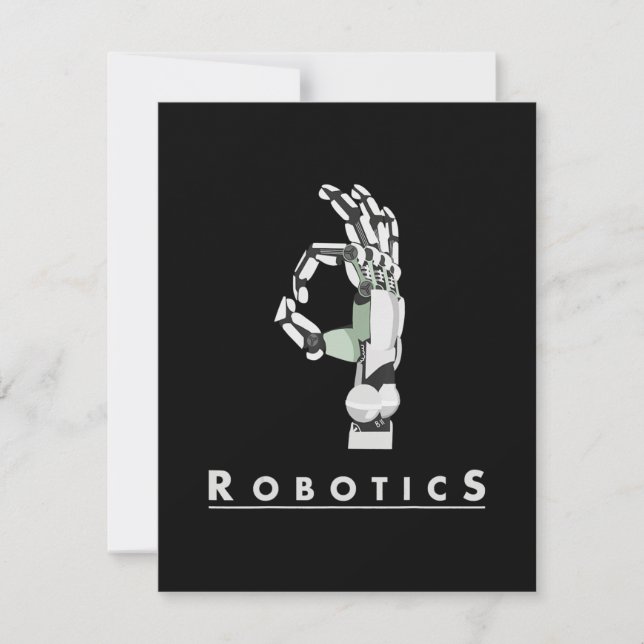 Vintage Robotics Hand Robotic Lover Funny Gift Announcement (Front)