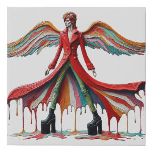 Vintage Rock Art Wet Dripping Paint  Faux Canvas Print