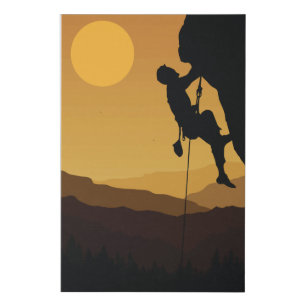 Vintage Rock Climbing Bouldering 80s Mountain Gift Faux Canvas Print