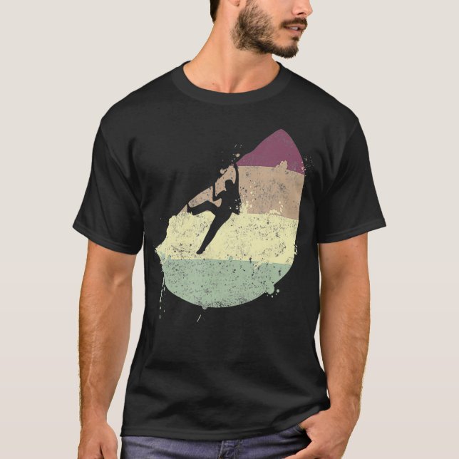 Vintage Rock Climbing Bouldering Climbers T-Shirt (Front)