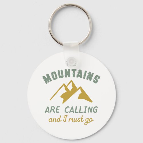 Vintage Rock Climbing The Mountains Are Calling Keychain