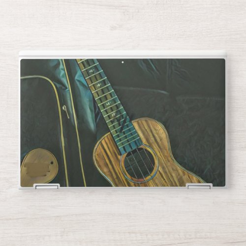 vintage rock guitar player artwork HP laptop skin