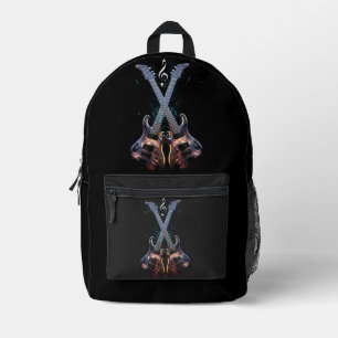 Vintage Rock Music Printed Backpack