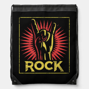 Vintage Rock n Roll - Concert Band Retro Drawstring Bag