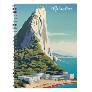 Vintage Rock of Gibraltar Travel Art Notebook