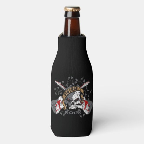 Vintage Rock Skull and Guitars Bottle Cooler