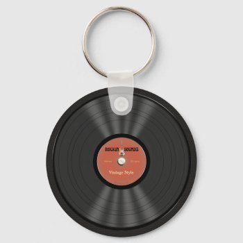 Vintage Rock Vinyl Record Keychain by Specialeetees at Zazzle