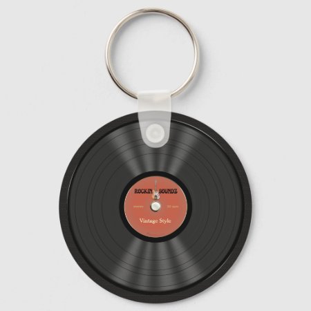 Vintage Rock Vinyl Record Keychain