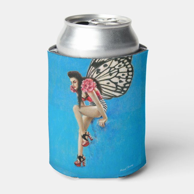 Vintage Rockabilly Fairy Can Cooler (Can Front)
