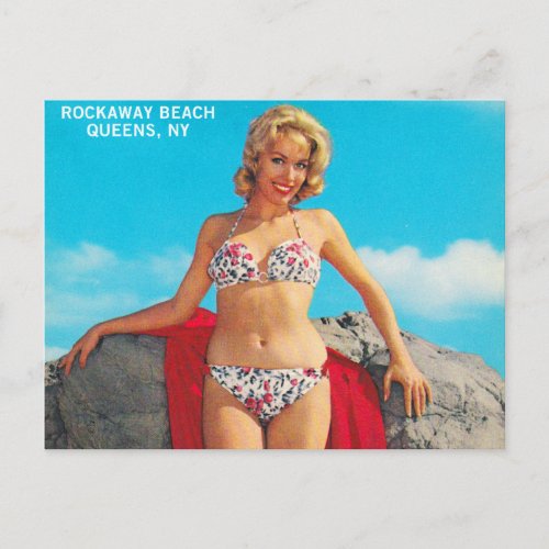 Vintage Rockaway Beach Souvenir Pin_Up Postcard