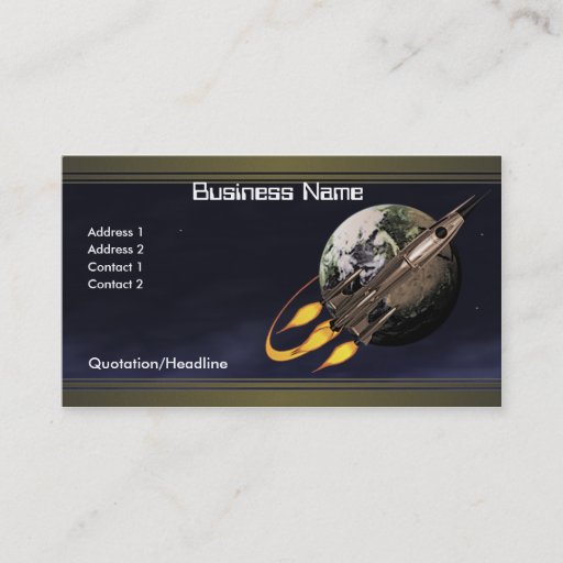 Customizable Vintage Rocket Business Cards