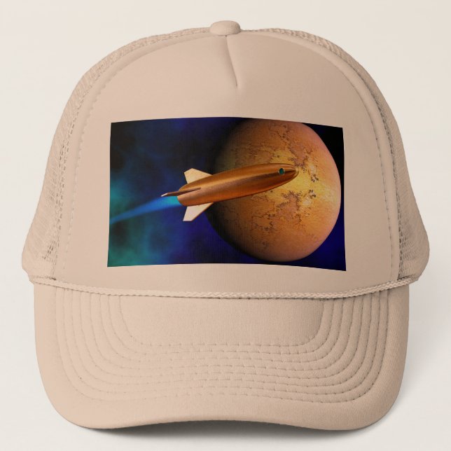 vintage rocket trucker hat (Front)