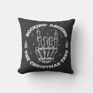 Vintage Rocking Around The Christmas Tree Throw Pillow