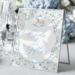 Vintage Rocking Horse Baby Shower Cards and Gifts Poster