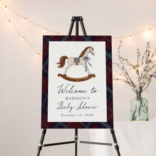 Vintage Rocking Horse Baby Shower Welcome Foam Board