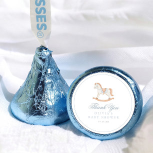 Vintage Rocking Horse Blue Baby Shower Favor