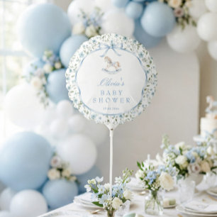Vintage Rocking Horse Boy Baby Shower Balloon