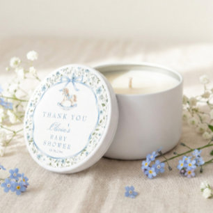 Vintage Rocking Horse Boy Baby Shower  Mini Candle Favors