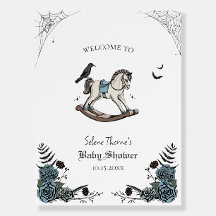Vintage Rocking Horse Boy Baby Shower Welcome Sign