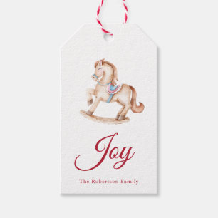 Vintage Rocking Horse Christmas Gift Tags