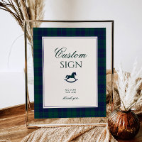 Vintage Rocking Horse Classic Plaid Custom