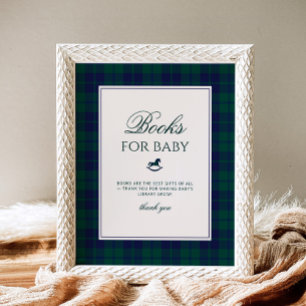 Vintage Rocking Horse Classy Plaid Books for baby Poster