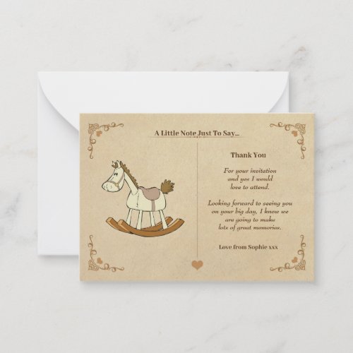 Vintage Rocking Horse Note Card