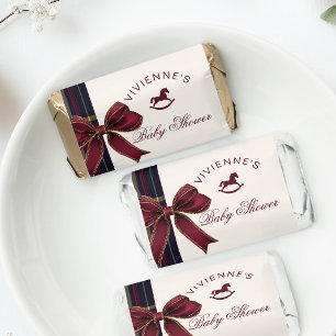 Vintage rocking horse Red Gold Bow Plaid Hershey's Miniatures