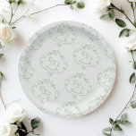 Vintage rocking horse Toile Sage green baby shower Paper Plates<br><div class="desc">Vintage rocking horse Toile Sage green baby shower Paper Plates
Matching items are available.</div>