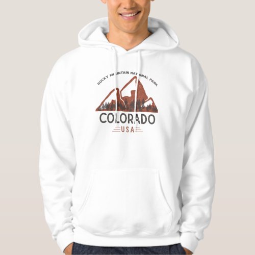 Vintage Rocky Mountain National Park Colorado Hoodie