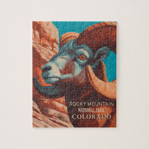 Vintage Rocky Mountain National Park Colorado Jigsaw Puzzle
