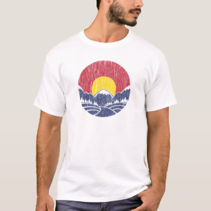 Vintage Rocky Mountain Sunset Logo T-Shirt