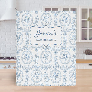 Vintage Rococo Floral Personalized Recipe Cookbook Mini Binder