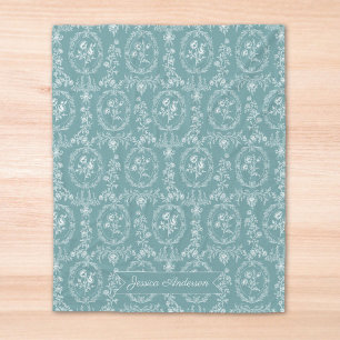 Vintage Rococo Flowers Floral Pattern Personalized Fleece Blanket