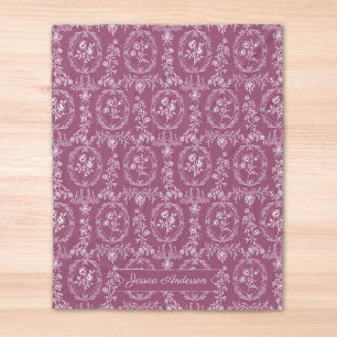 Vintage Rococo Flowers Floral Pattern Personalized Fleece Blanket