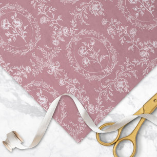 Vintage Rococo Flowers Floral Pattern Tissue Paper