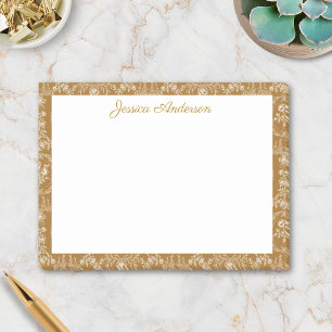 Vintage Rococo Flowers Floral Personalized Name Post-it Notes