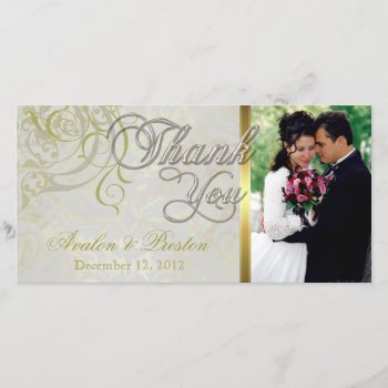 Vintage Rococo Gold Thank You Photo Cards by TheInspiredEdge at Zazzle