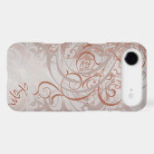 Vintage Rococo Orange Monogram Barely There Case (Back (Horizontal))
