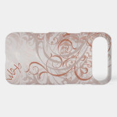 Vintage Rococo Orange Monogram Barely There Case (Back (Horizontal))