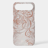 Vintage Rococo Orange Monogram Barely There Case (Back)