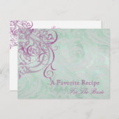 Vintage Rococo Pink Bridal Shower Recipe Card (Front/Back)